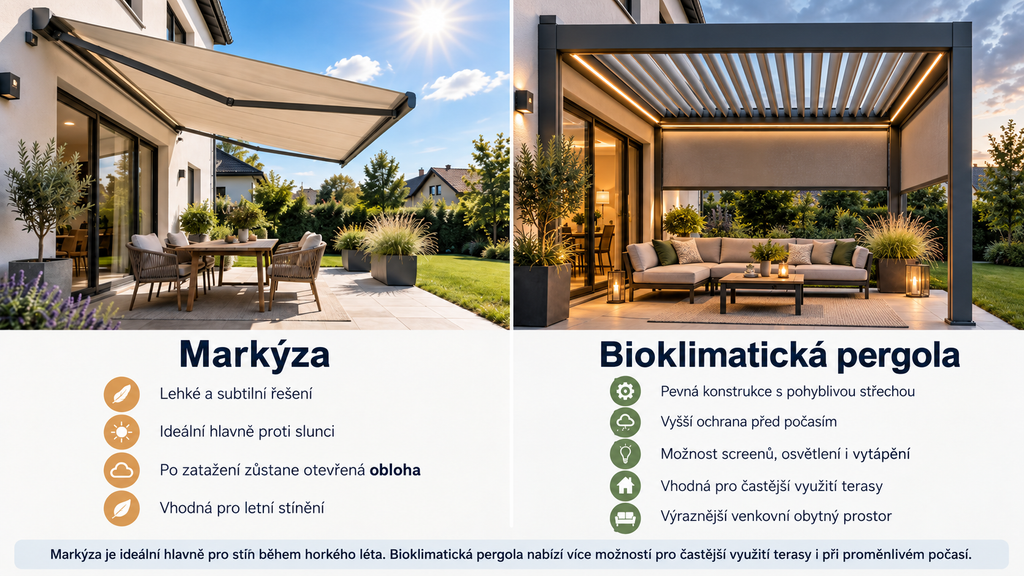 Bioklimatická pergola nebo markýza