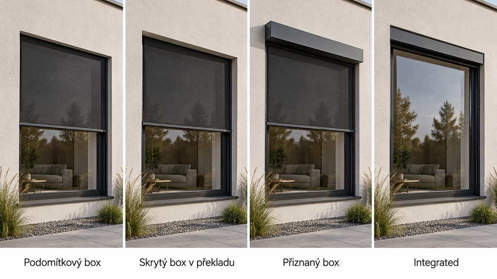 Skrytý a přiznaný box screenové rolety